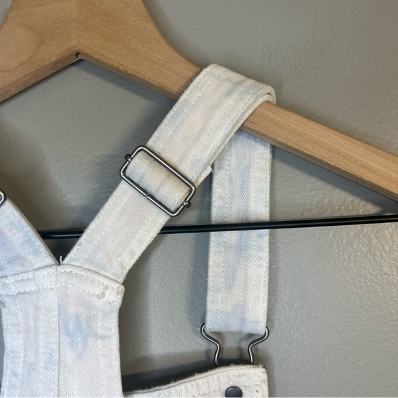 *NWT* Aerie Werk & Play Blue and White Tie Dyed Denim Shortalls, Size XS - Picture 7 of 12